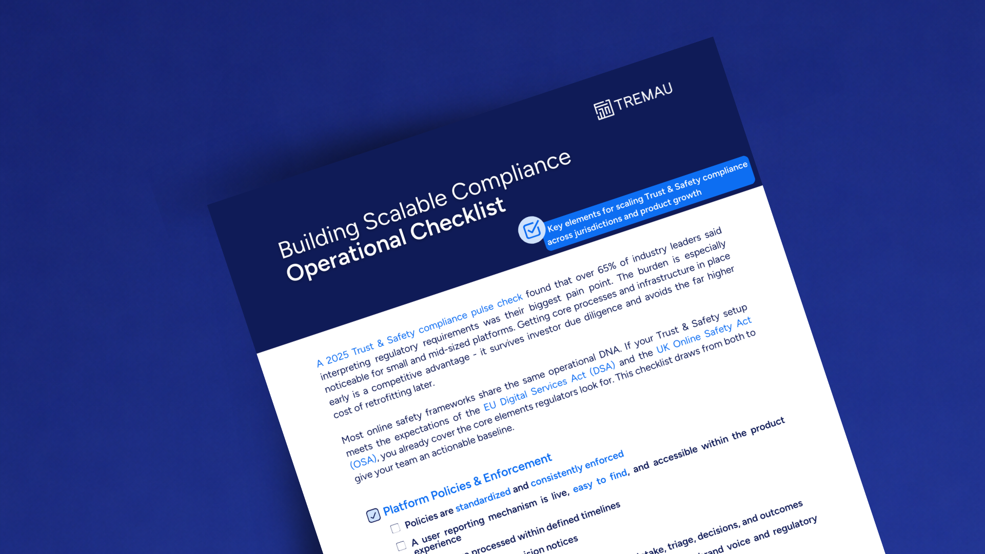 Checklist: building scalable compliance operations