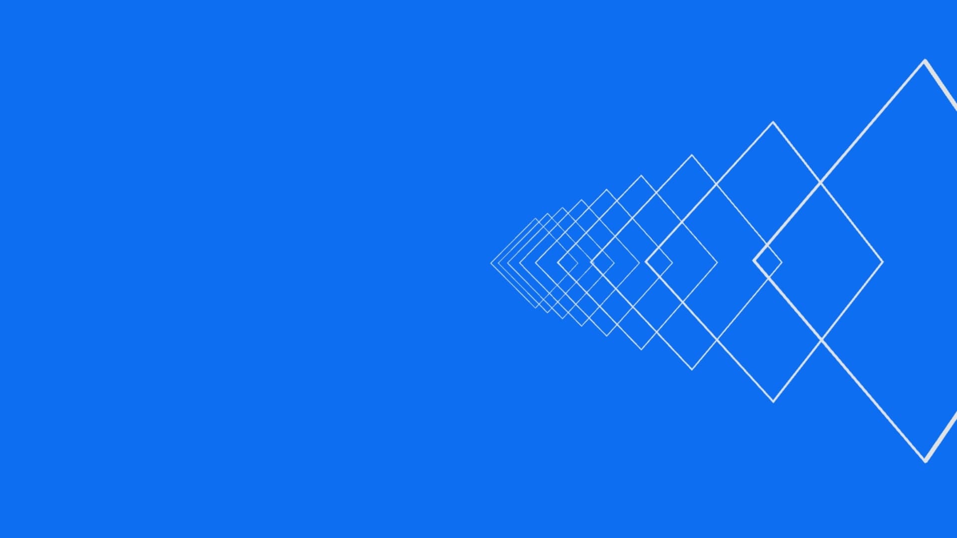 Abstract blue background with overlapping white geometric diamond outlines.