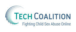Tech Coalition logo with teal circular waves and tagline