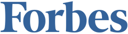 Forbes logo in blue serif typography