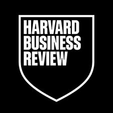 Harvard Business Review logo in white text inside a black shield